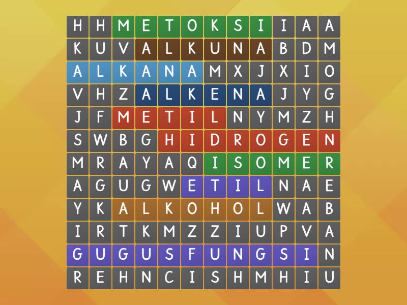 Carilah Kata Yang Berkaitan Dengan Materi Gugus Fungsi Wordsearch