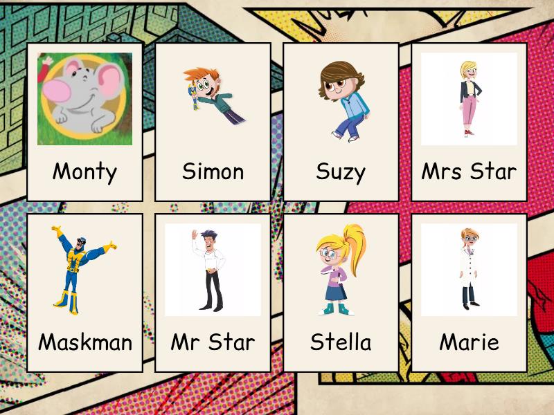Kid's Box characters presentation - Flip tiles