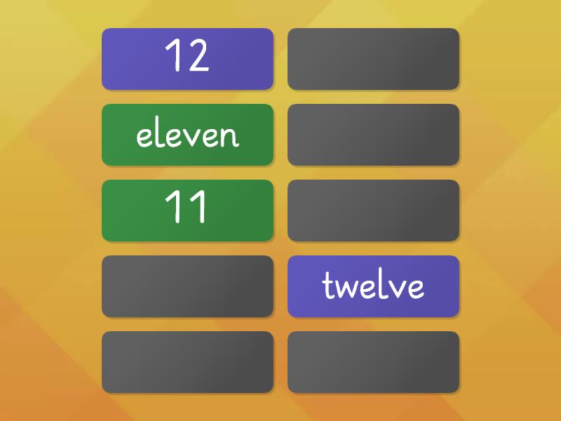 11 to 15 number names in english