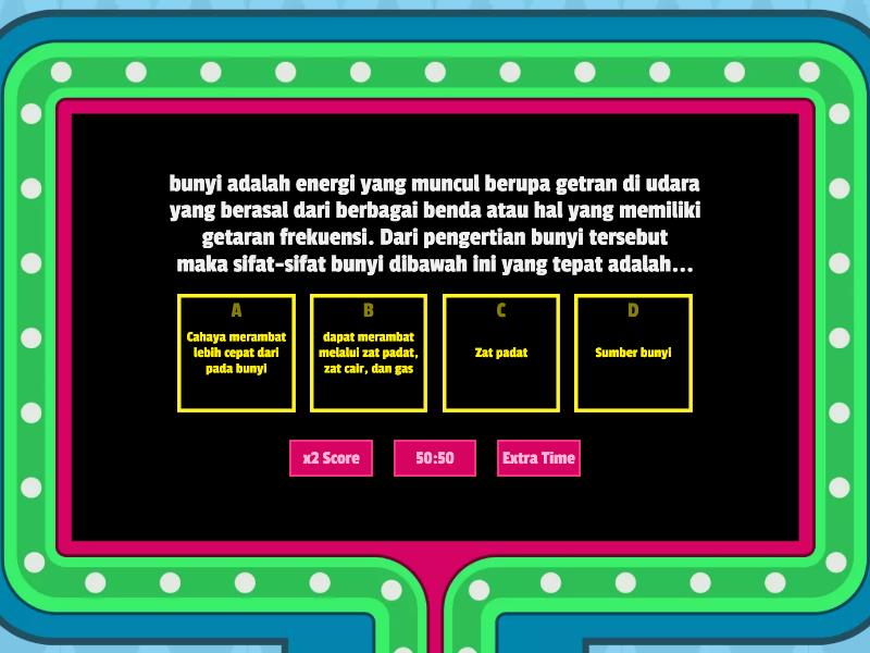 Soal Latihan Bunyi - Gameshow Quiz