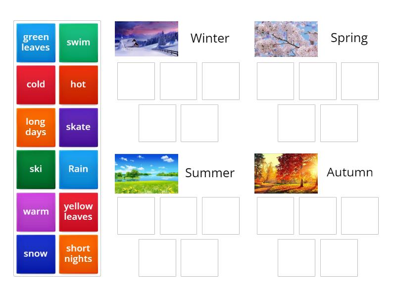 Which of the following words and phrases refer to winter/ spring ...