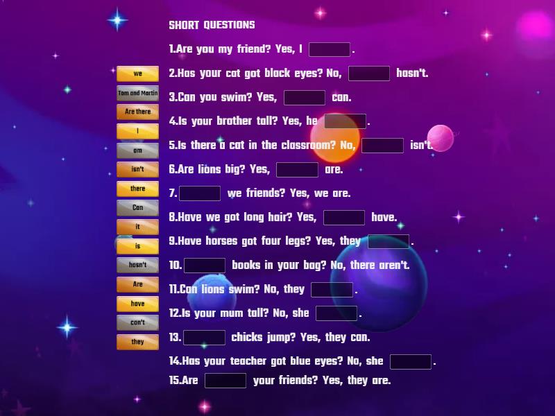 Short and Long Questions - Complete the sentence