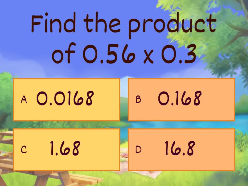 MULTIPLICATION OF DECIMALS Quiz