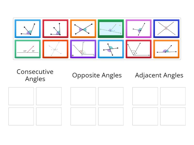 Angles according to their position - Group sort