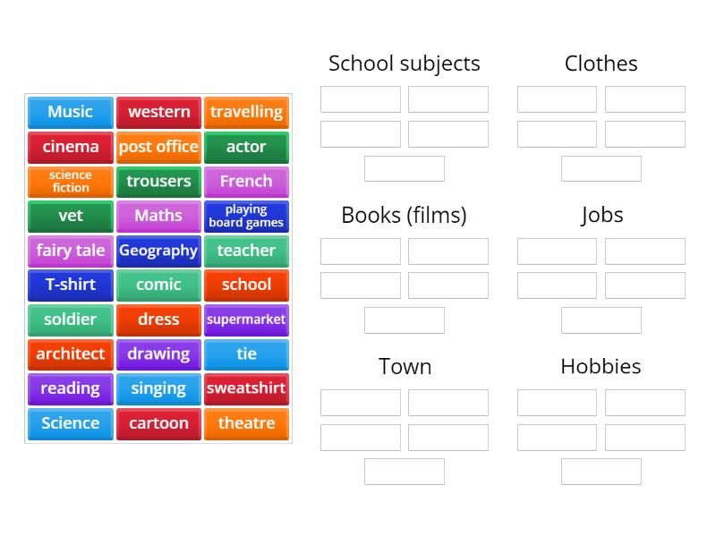 Put the words in groups - Group sort