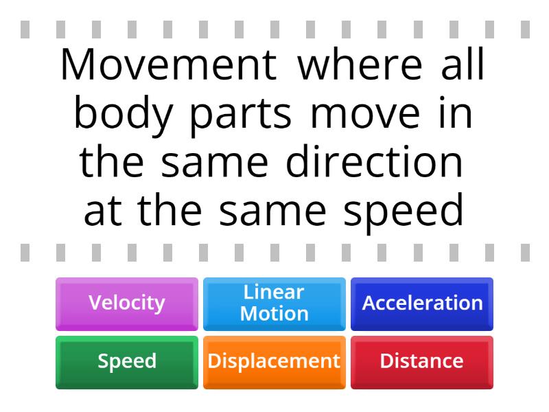 Linear Motion - Find the match