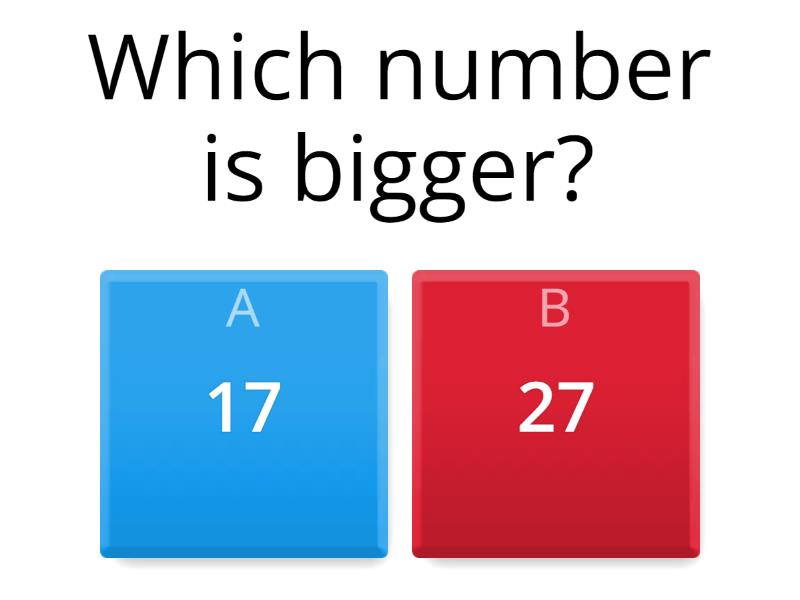 Bigger and smaller number - Quiz