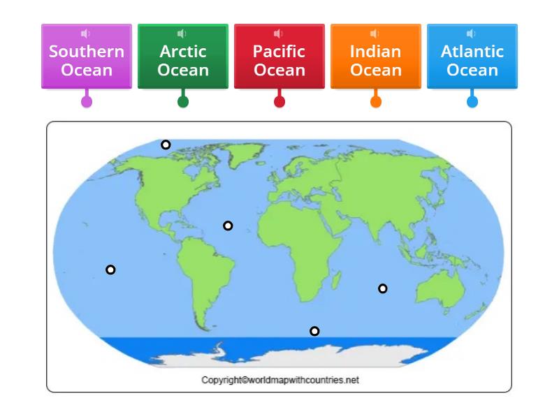 label the oceans - Labelled diagram