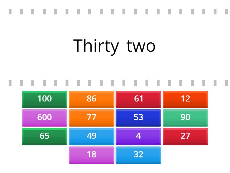 Numbers 1-100 game - Find the match