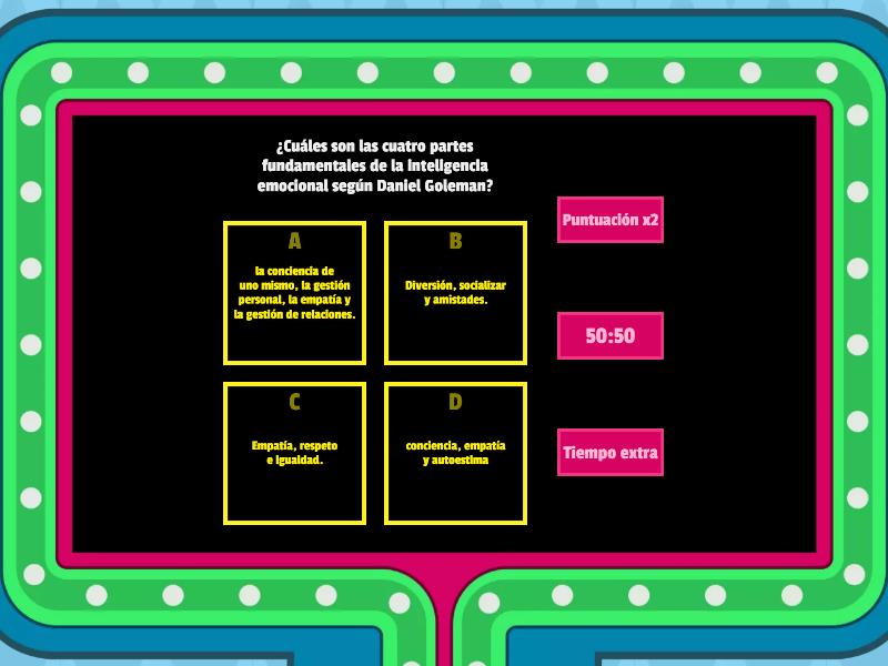 ACTIVIDAD BENEFICIOS DE LA INTELIGENCIA EMOCIONAL - Gameshow Quiz