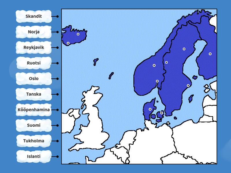 Pohjoismaat - Labelled Diagram