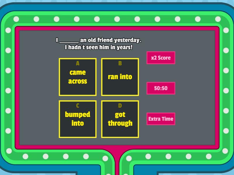 COMMONLY CONFUSED PHRASAL VERBS - Gameshow quiz