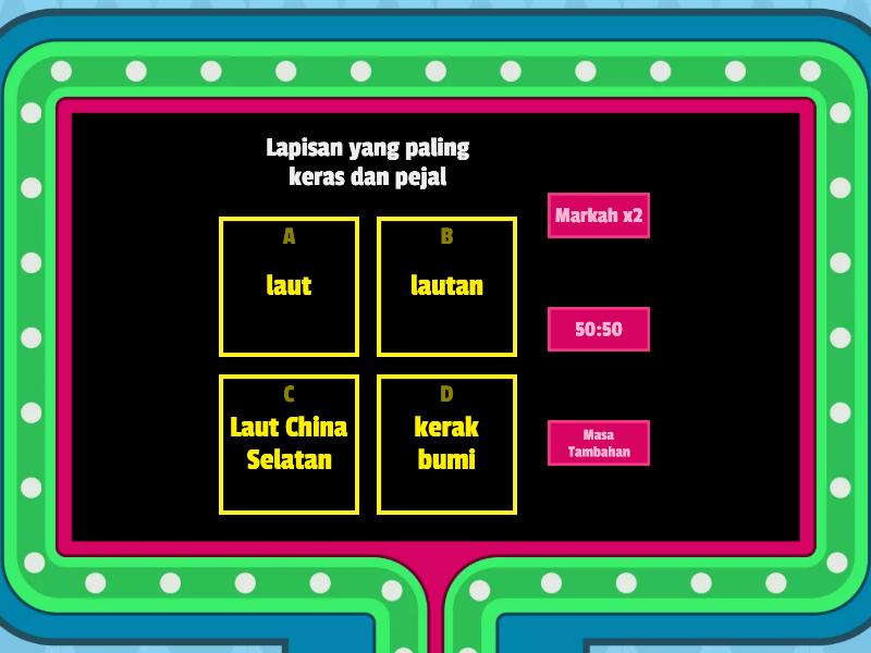 Kuiz Geografi Tingkatan 1- Bab 5 (Bumi) - Gameshow Quiz