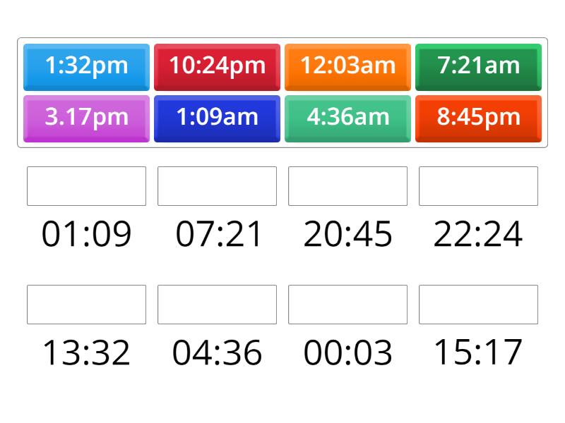 24 Hour Clock 2 Match Up