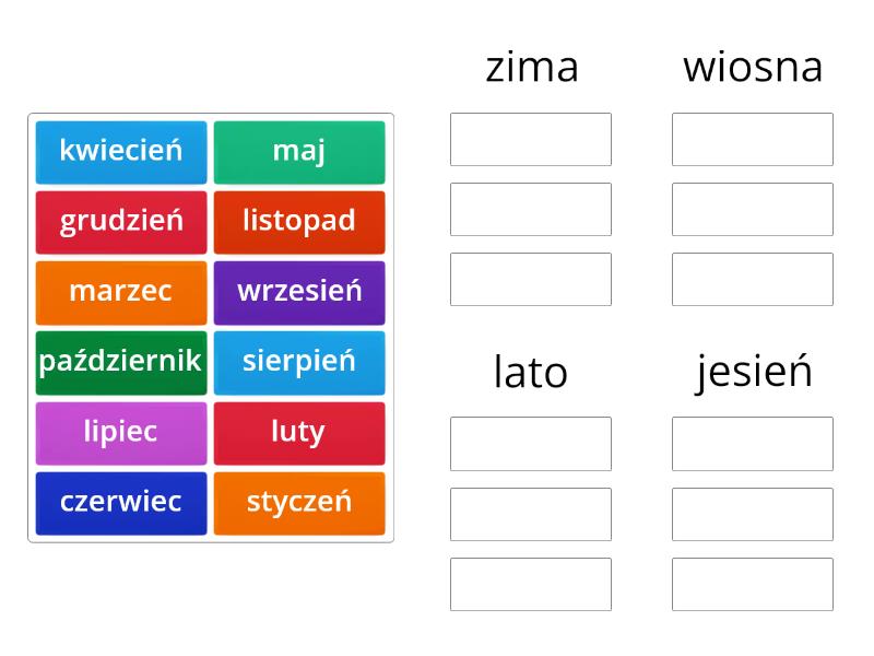 Polski - pory roku i miesiące - Group sort