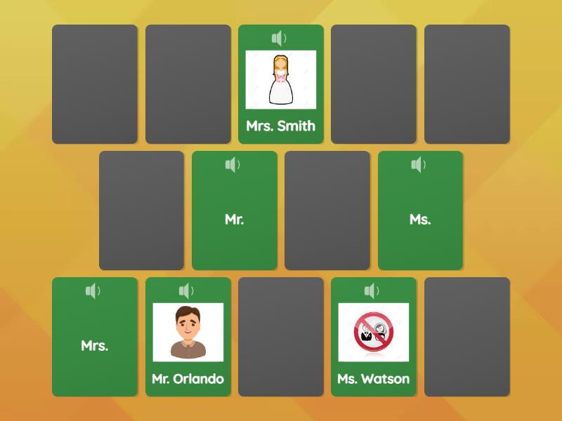 Titles and names. - Matching pairs