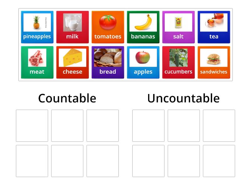 Unit 5 / Countable and Uncountable Nouns - Group sort