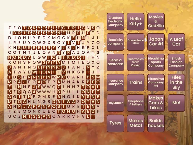 List of Japanese Companies [20] Caçapalavras