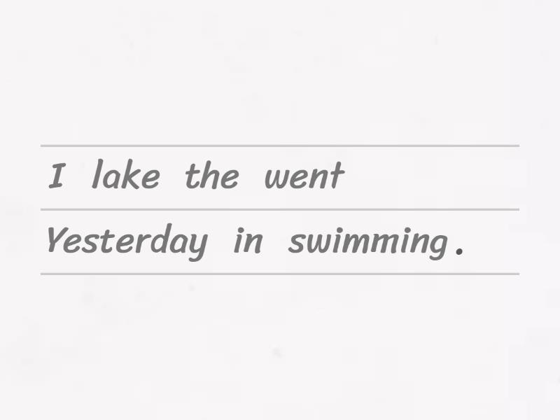 EASY PAST SIMPLE SENTENCES - الترتيب