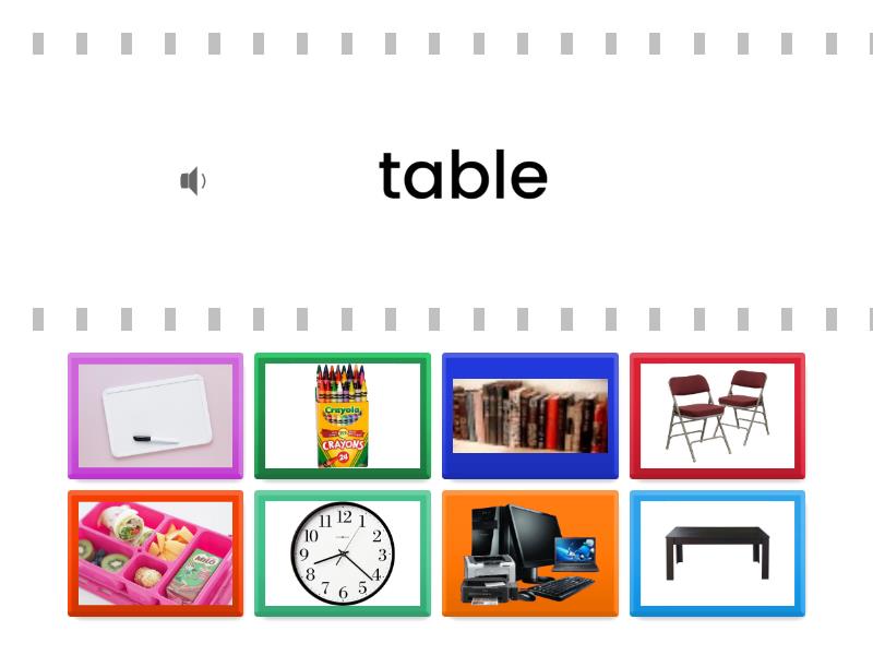 School objects - Find the match