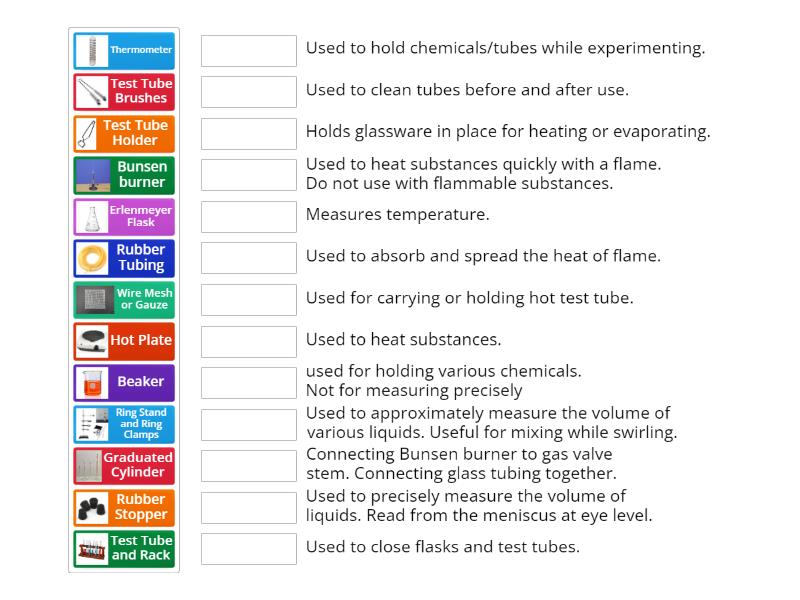 Science Lab Equipment Activity part 1 Match up
