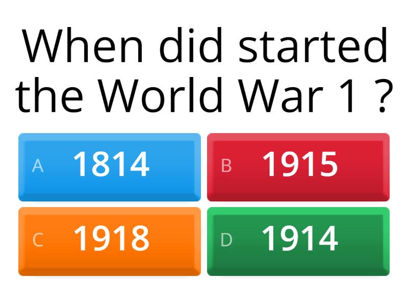 WORLD WAR 1 - Quiz