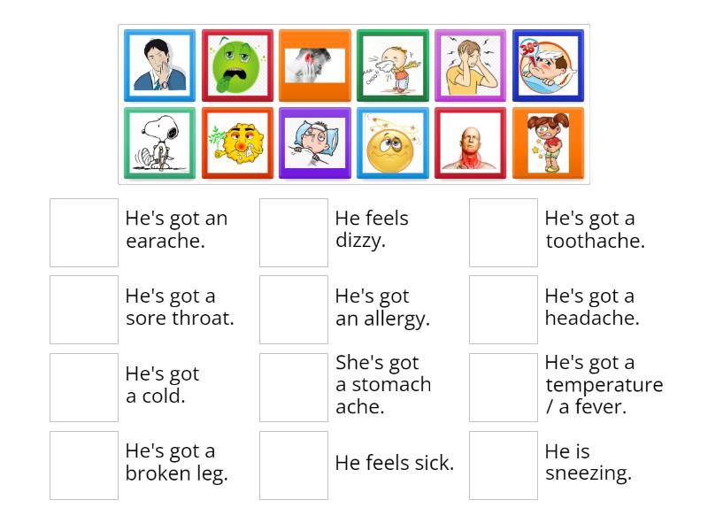 Match the symptoms match up