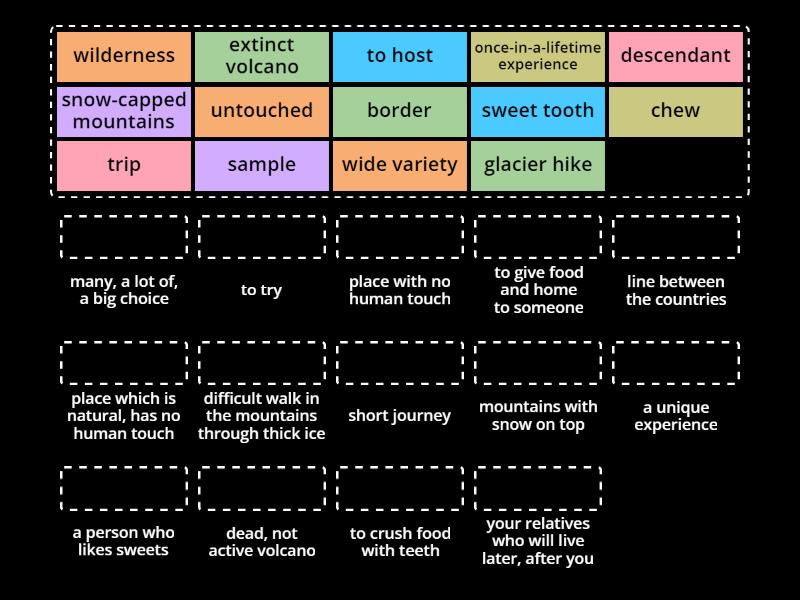 On Screen B1 UNIT 1 VOCABULARY - Une las parejas