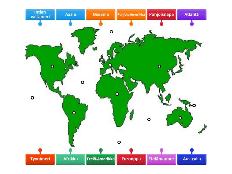 Maanosat Ja Valtameret Peli - Labelled Diagram