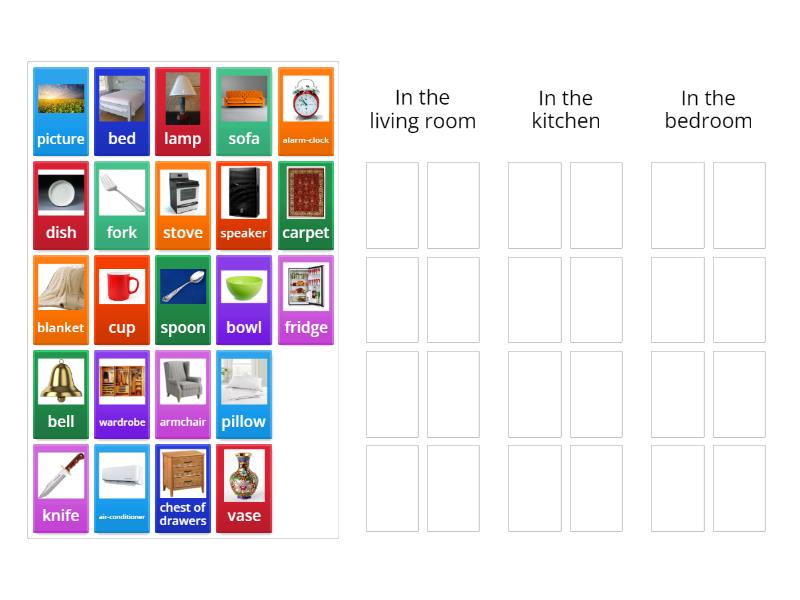 Things in a house - Group sort