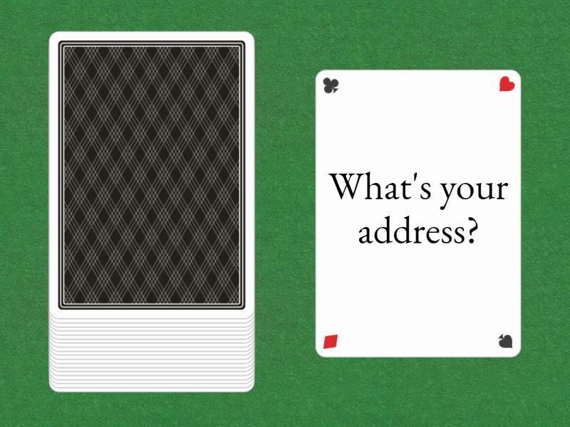 Personal information A1 ice breaker Cartas aleatórias