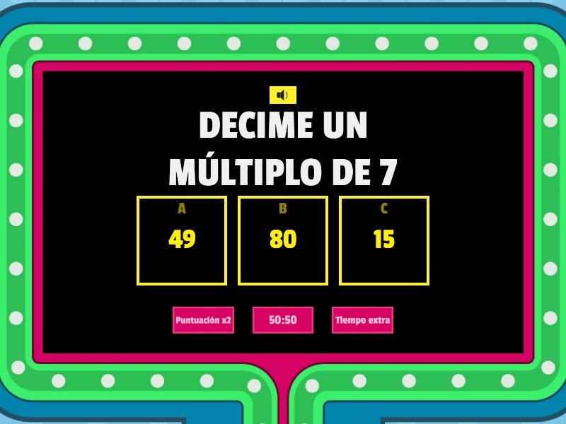 MULTIPLOS Y DIVISORES >:b - Gameshow Quiz