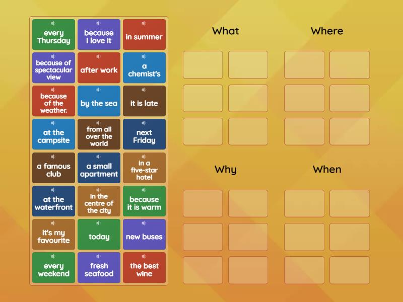 what where why when - Group sort
