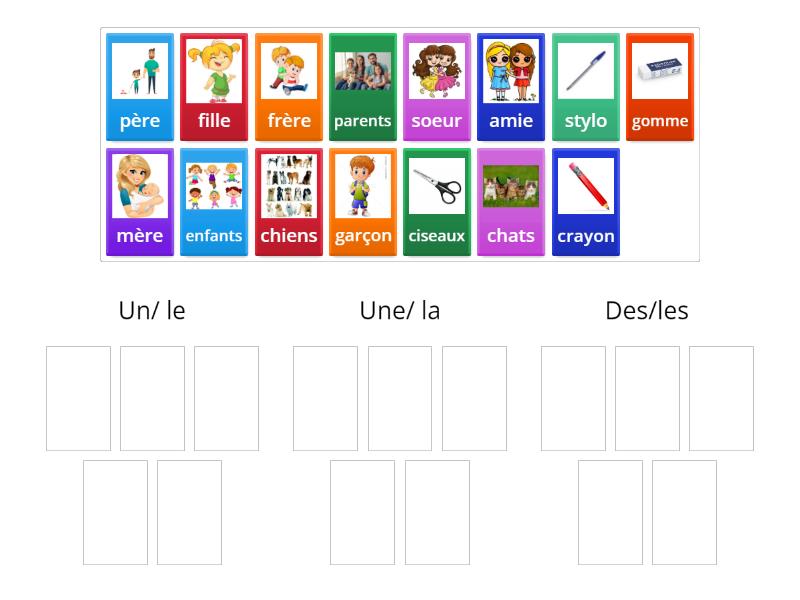 un/une/des/ le/la/les - Group sort