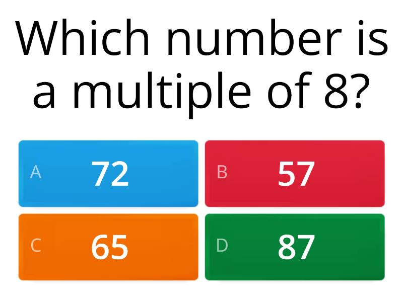 Multiples and Factors - Cuestionario