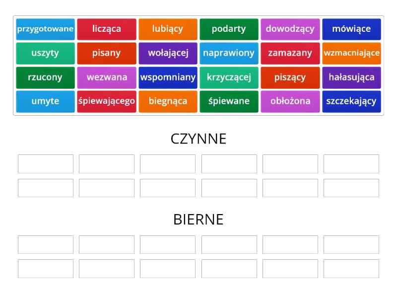 Imiesłowy przymiotnikowe 1 - Group sort