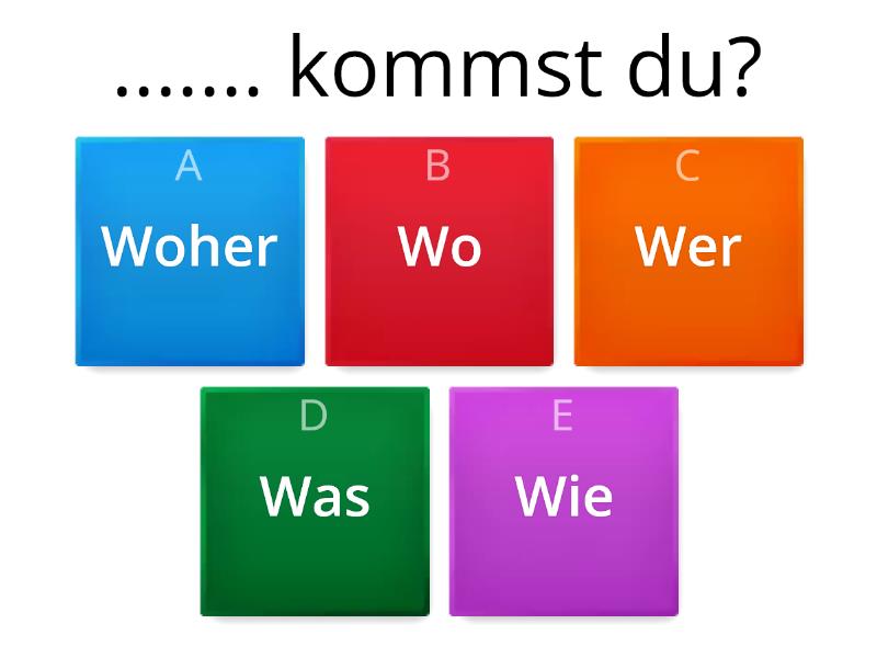 Kennenlernen. Fragewörter - Quiz