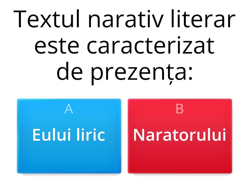 Textul Narativ Vs. Textul Liric - Quiz