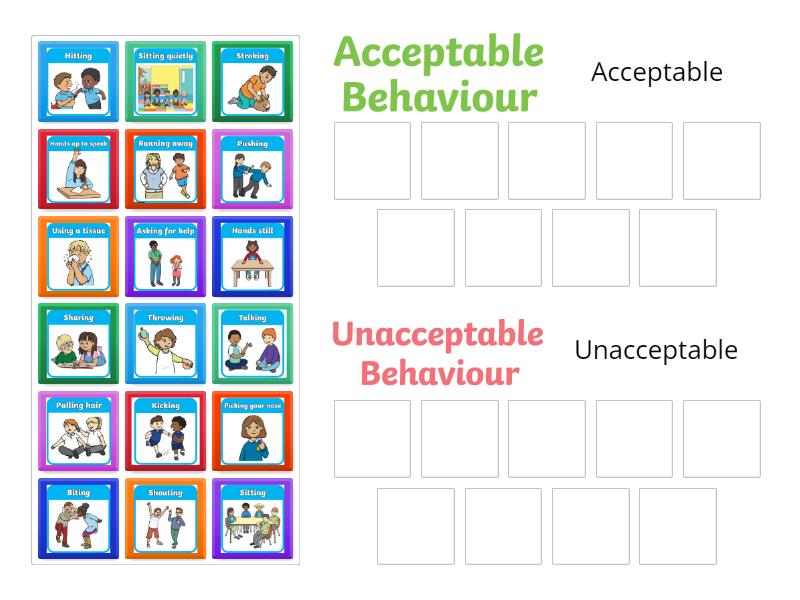 Acceptable & Unacceptable Behavior - Group sort