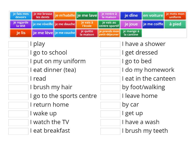 DAILY ROUTINE - Match up