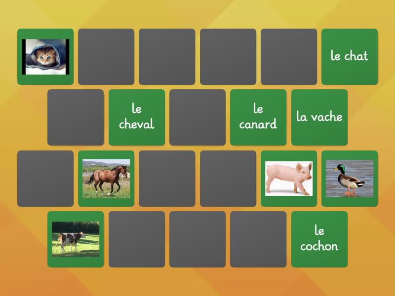 Les animaux de la ferme, - Matching pairs