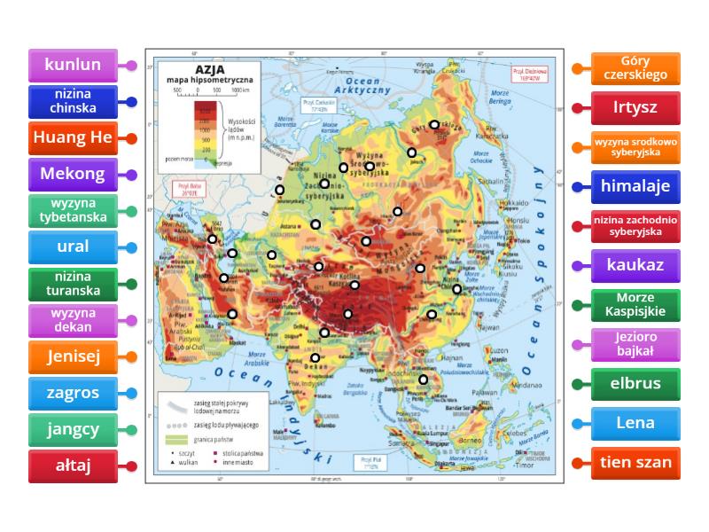 Mapa Fizyczna Azji Cz1 Labelled Diagram 1240