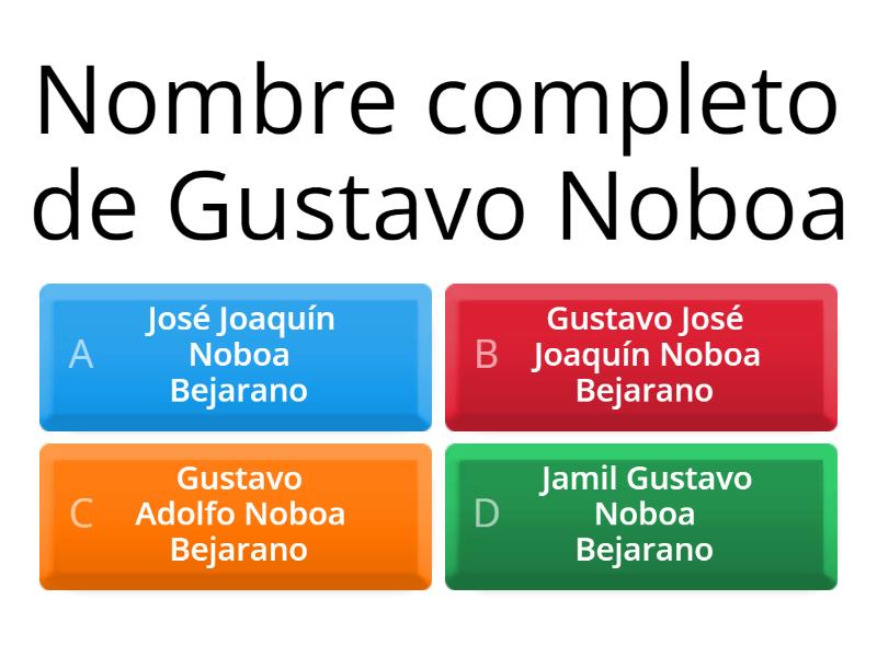 GUSTAVO NOBOA JUEGO - Quiz