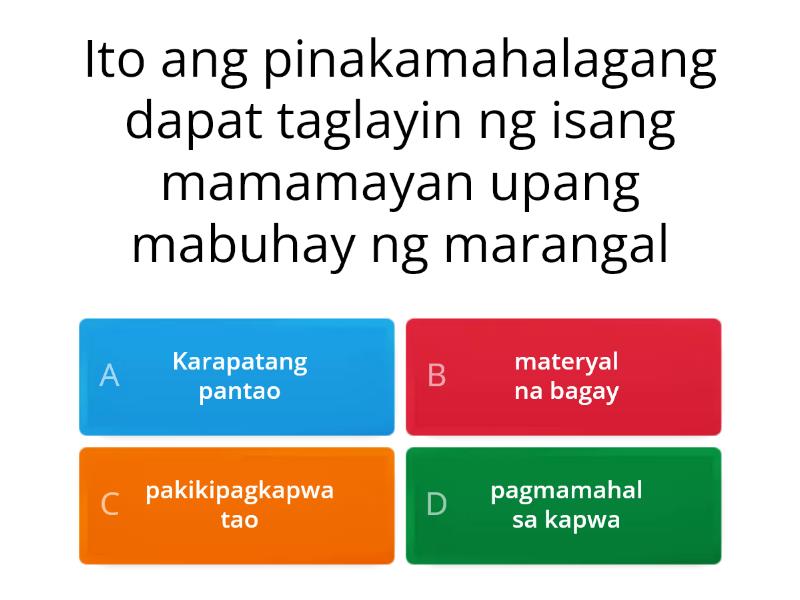 Karapatang Pantao - Quiz