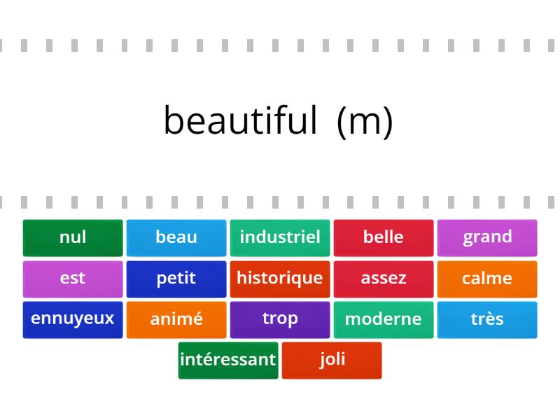 adjectives town description. Find the match