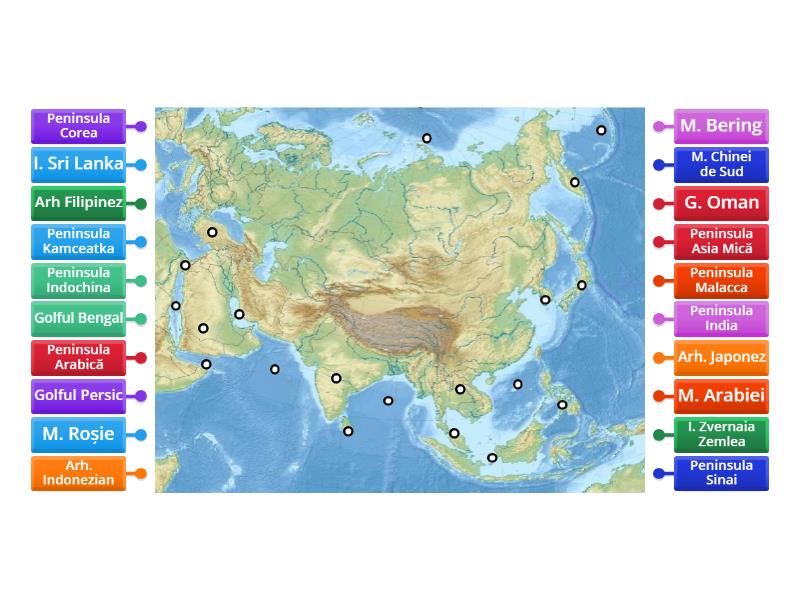 Asia Insule Si Peninsule Labelled Diagram