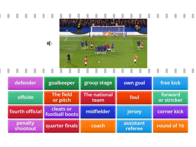 Soccer Vocabulary - Find The Match