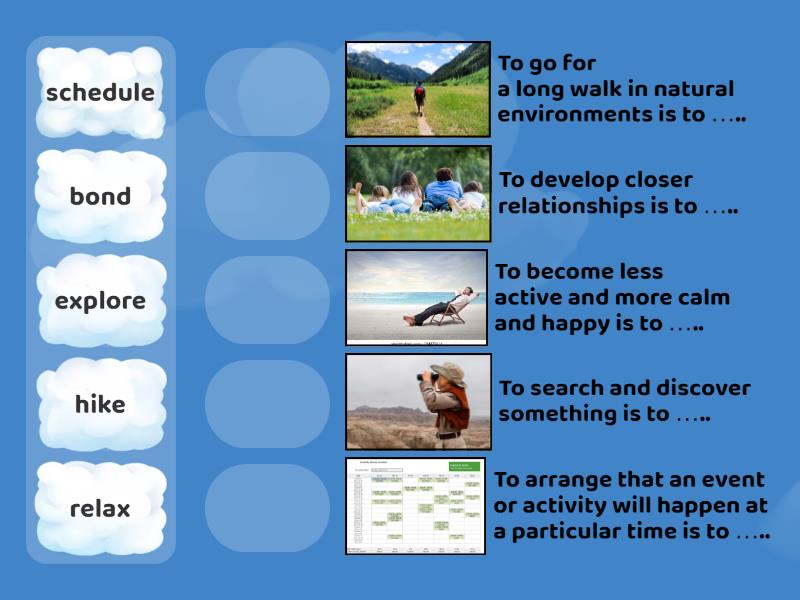 Level 2 Unit 2 Leisure Definition Matching Match up