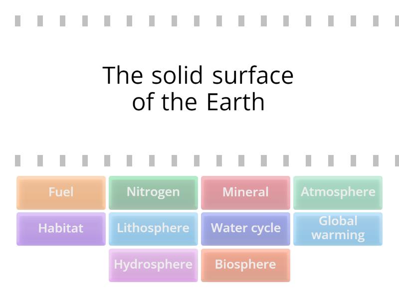 Four Domains of the Earth - Find the match