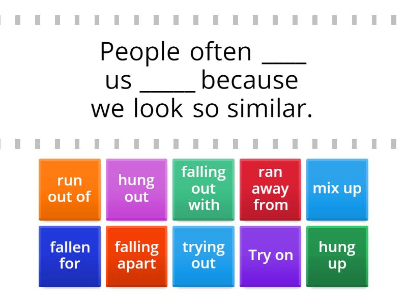 Phrasal verbs - Find the match